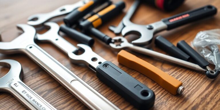 Ferramentas essenciais para reparo de bicicletas.